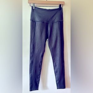 Beyond Yoga Navy Blue Shiny Metallic High Rise Leggings